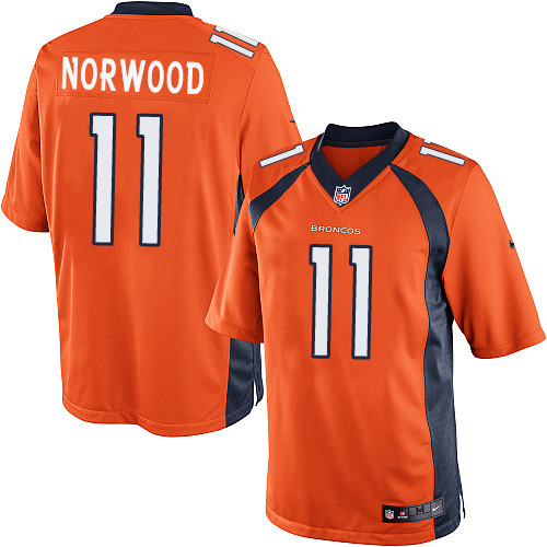 Men's Limited Jordan Norwood Nike Jersey Orange Home - #11 NFL Denver Broncos